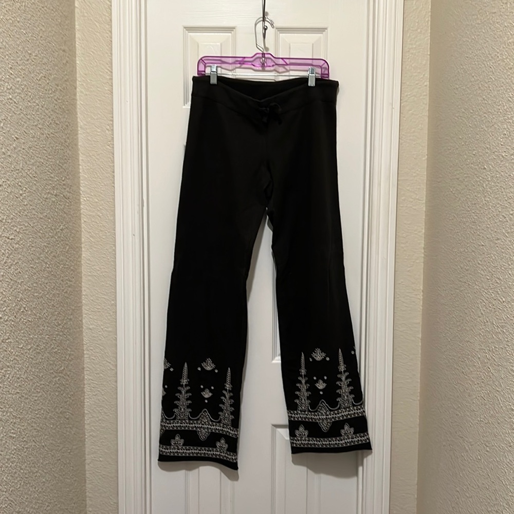 Lucky Brand Women’s Black Cotton Low Rise Bohemian Sweatpants szM